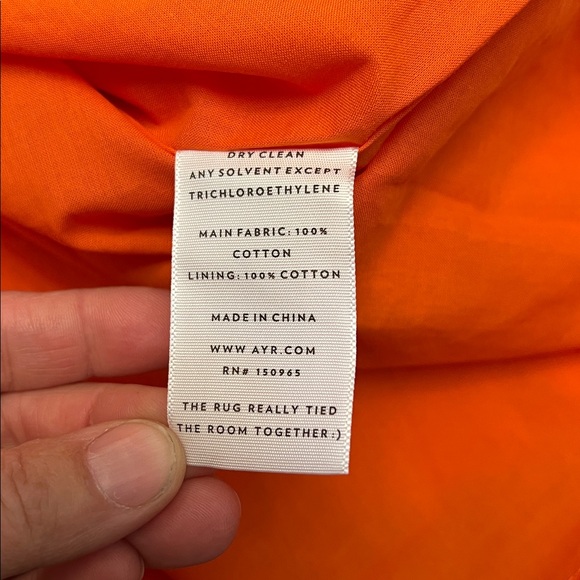 AYR THE EXTRA EXTRA DRESS COTTON PEPLIN ORANGE MAXI DRESS SIZE LARGE - Picture 12 of 13